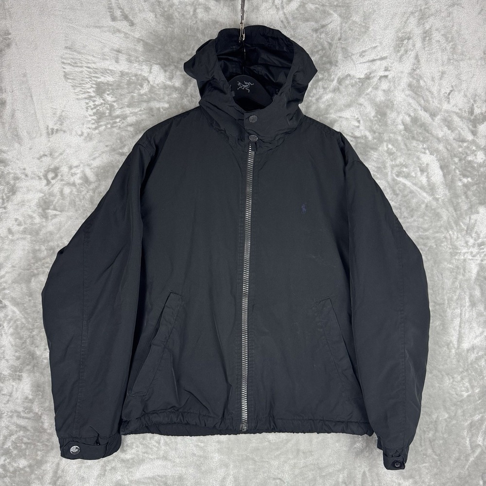 Vintage Polo Ralph Lauren Insulated Hooded Fleece Lined Jacket Mens Large